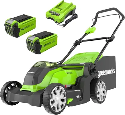 Rasaerba a batteria Greenworks 40 V 41 cm con raccolta