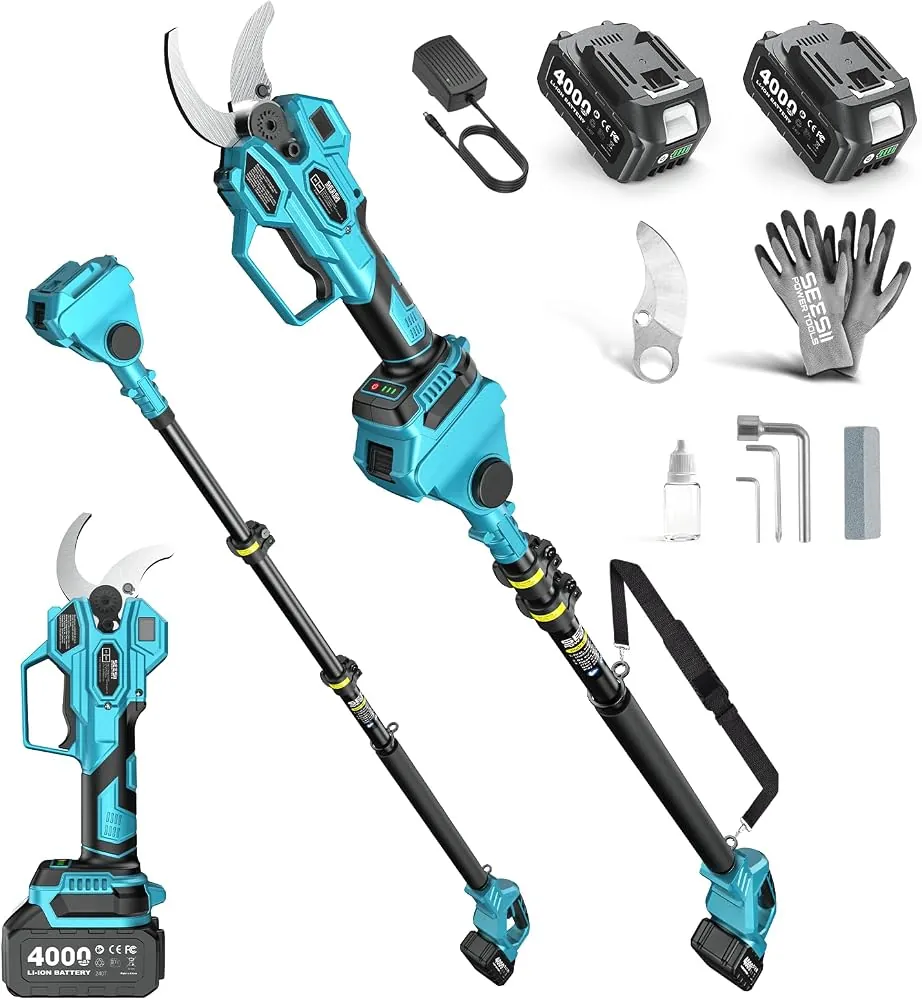 Potatore ad asta a batteria SEESII 2-in-1 40 mm telescopico